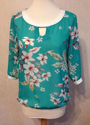 Блуза женская в цветы classic,шифон,р.м