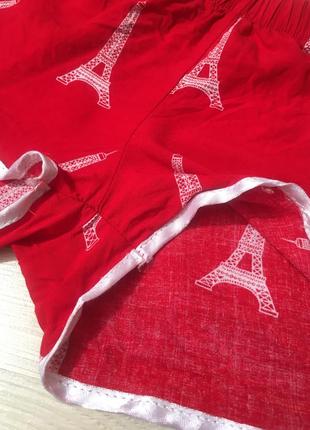 Червоні білі шортики спортивні париж з вежею ейфилевой5 фото