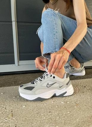 Nike m2k tekno grey white 2 женские кроссовки найк м2к текно