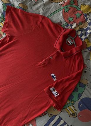 Мужская футболка поло от мирового бренда lacoste с патчем на рукаве2 фото