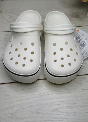 Крокси жіночі crocs crocband platform clog white / white 205434 жіночі крокси сабо на платформі3 фото