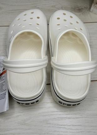 Крокси жіночі crocs crocband platform clog white / white 205434 женские кроксы сабо на платформе4 фото