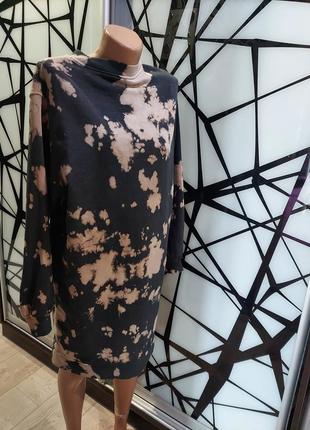 Крутое платье на байке оверсайз divided от h&m серое с пудровой дымом s9 фото