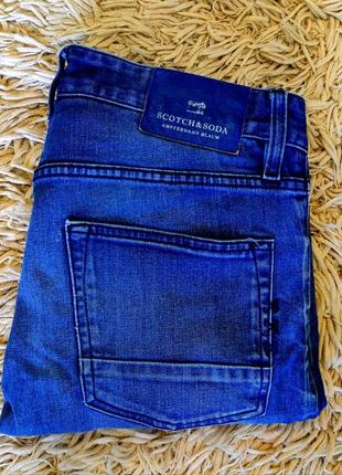 Чоловічі джинси scotch & soda amsterdams blauw зауженые синього кольору оригінал розмір 31/32