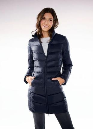 Стеганая куртка пальто термо демисезон синяя esmara германия1 фото