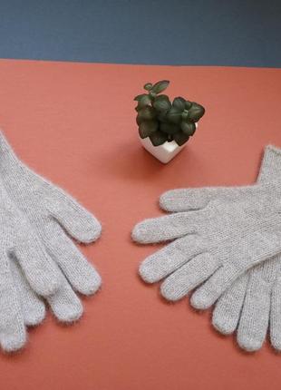В'язані теплі натуральні рукавички з лисиці і шерсть ексклюзивно1 фото