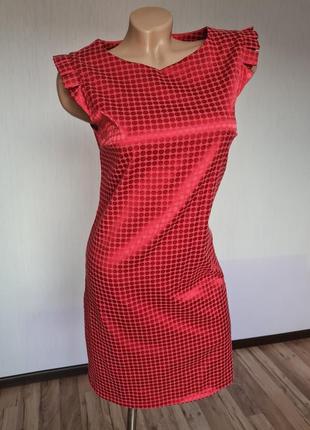 Вечернее платье сарафан в красный горох