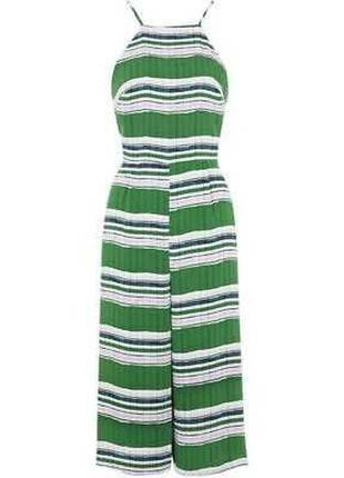 Літній комбінезон ромпер кюлотами зелений у смужку