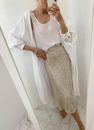 Легкий белый базовый топ блуза из шифона atm