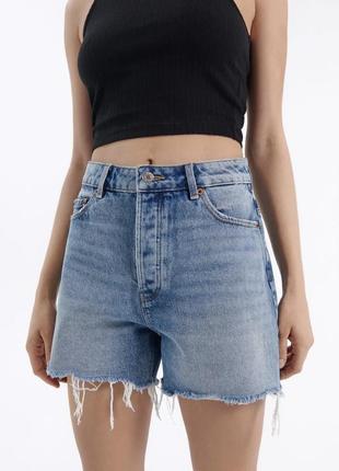 Широкі джинсові шорти, бермуди