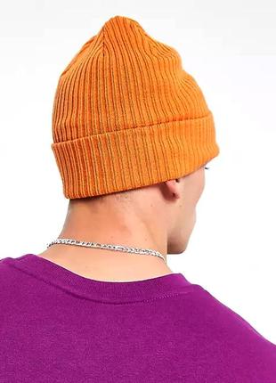 Nike fisherman patchwork beanie dm8308-808 шапка унісекс оригінал оранжева2 фото