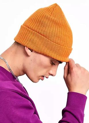 Nike fisherman patchwork beanie dm8308-808 шапка унісекс оригінал оранжева4 фото