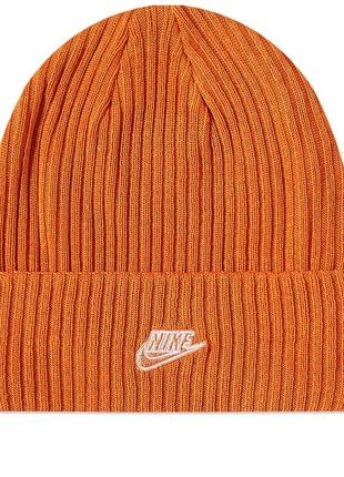 Nike fisherman patchwork beanie dm8308-808 шапка унісекс оригінал оранжева5 фото