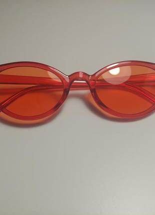 Красные солнцезащитные очки лисички1 фото