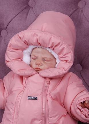 Комбінезон для новонароджених дівчаток завірюха рожевий6 фото