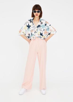 Коротка сорочка  блузка з принтом