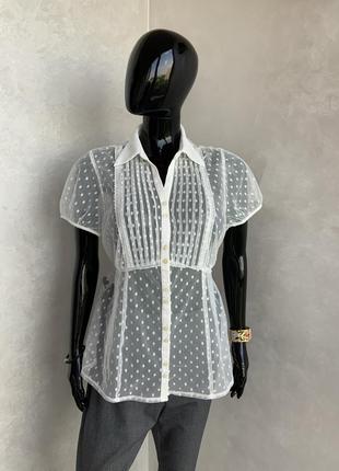 Блузка в стиле marks&spencer большой размер в горошек1 фото