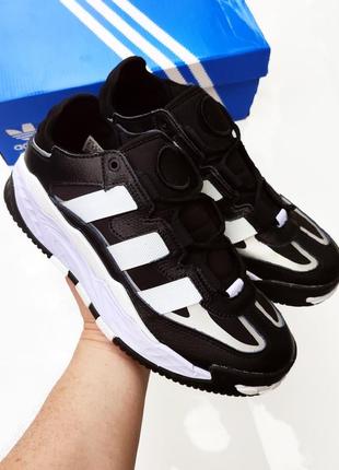 Кросівки adidas niteball black white7 фото