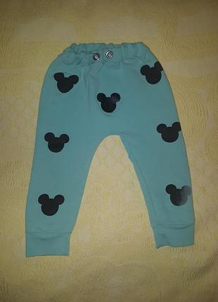 Стильные модные штаны принт микки-маус