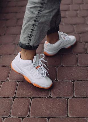 Женские кожаные кроссовки nike air jordan 11 retro low citrus#найк