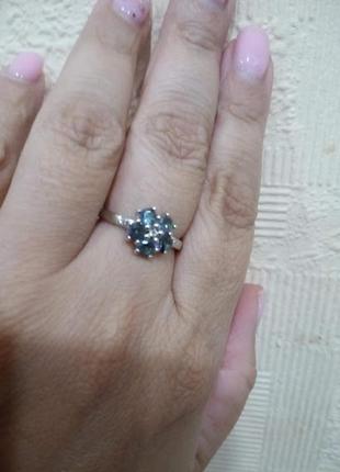 Серебряное кольцо с натуральным зеленым топазом мистик5 фото