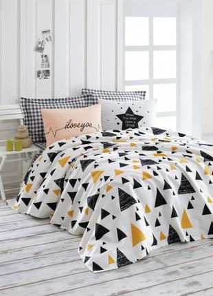 Покрывало пике хлопок lotus home perfect - golden star желтый покривало бавовна