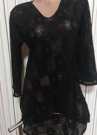 Ажурная туника парео на купальник,накидка платье пляжное,туніка