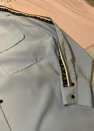 Zara oversize-рубашка в стиле милитари на пуговицах с рукавами сорочка7 фото