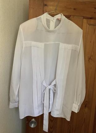 Блуза шёлковая белая3 фото