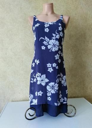 Літнє плаття з розрізом підкладка коттон бавовна розмір 36/s/44