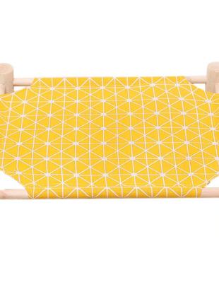 Лежак для кошек taotaopets 501107 геометрия желтый деревянный каркас 53,5*48,5*13cm