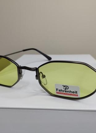 Солнцезащитные узкие фотохромные очки гексагон с поляризацией, окуляри хамелеон сонцезахисні