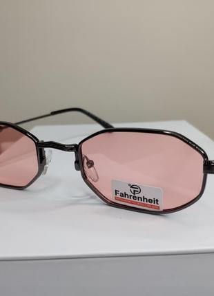 Солнцезащитные узкие фотохромные очки гексагон с поляризацией, окуляри хамелеон сонцезахисні