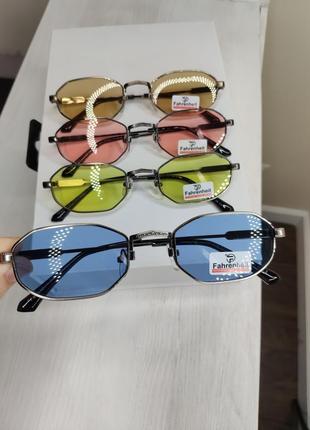 Солнцезащитные узкие фотохромные очки гексагон с поляризацией, окуляри хамелеон сонцезахисні