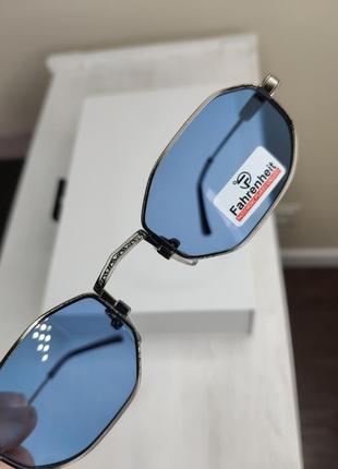 Солнцезащитные узкие фотохромные очки гексагон с поляризацией, окуляри хамелеон сонцезахисні