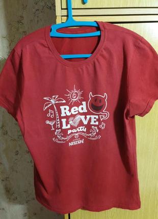 Яркая футболка red love party