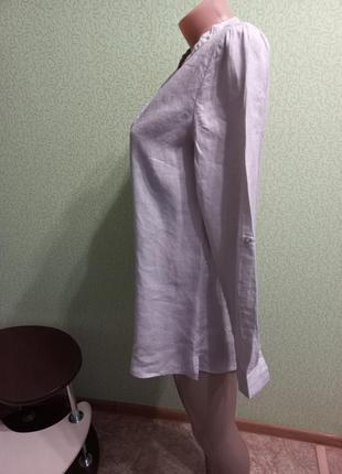 Жіноча лляна сорочка сорочка блузка вільного крою3 фото