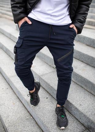 Чоловічі котонові спортивні штани: чорні, сині , сірі7 фото