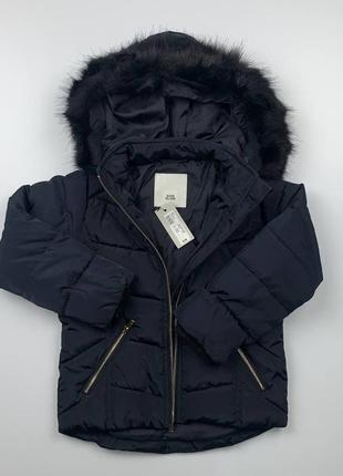 Куртка  river island новая на девочку с капюшоном 5-6лет темно-синяя
