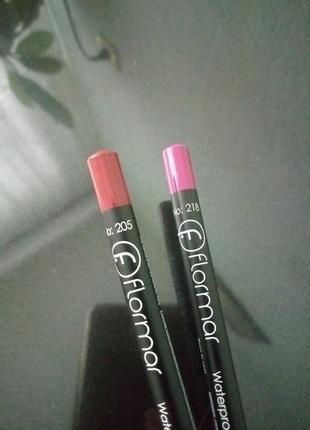 Водостійкий олівець для губ flormar waterproof lipliner 205 і 218