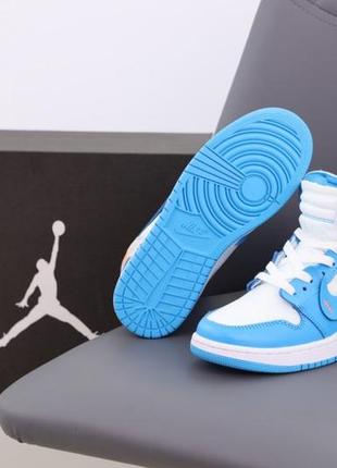 Женские кроссовки nike air jordan 1 mid blue white off white 36-37-38-39-404 фото