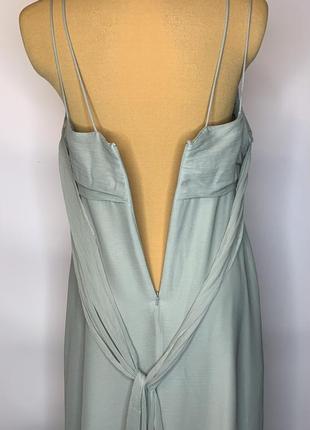 Нарядное длинное платье в пол цвета шалфея4 фото