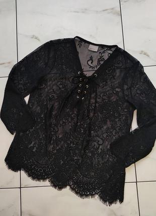 Кружевная женская блузка кофточка vero moda 10 s (42-44)5 фото