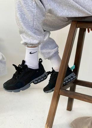 Nike x stussy air zoom spiridon cage black жіночі кросівки найк