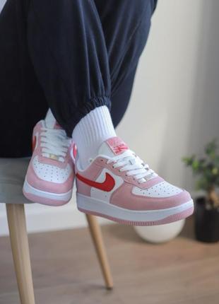 Кроссовки женские nike air force 1 low white/pink4 фото