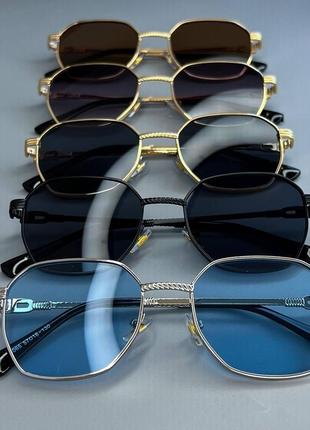 Солнцезащитные унисекс очки в металической оправе7 фото