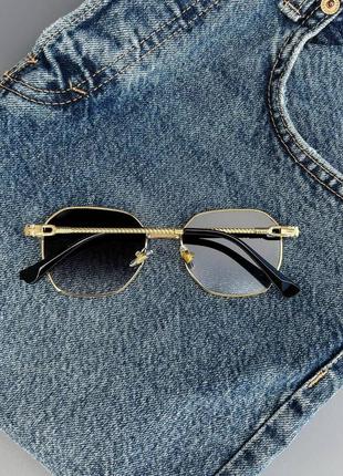 Солнцезащитные унисекс очки в металической оправе6 фото