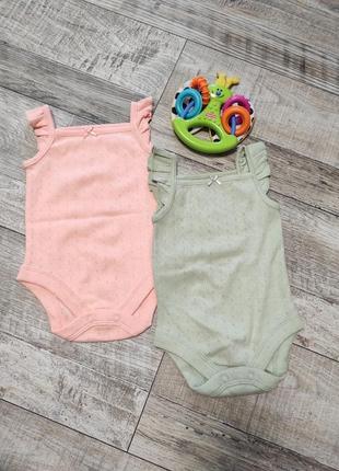Комплект бавовняних бодіків бодік пісочник майка дитячий літній одяг