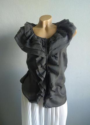 Блуза з воланами, шовк+бавовна, costes.2 фото