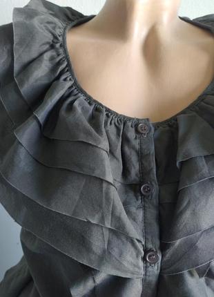 Блуза з воланами, шовк+бавовна, costes.5 фото